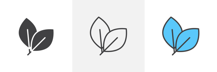 Leafs Isolated Line Icon Style Design. Simple Vector Illustration