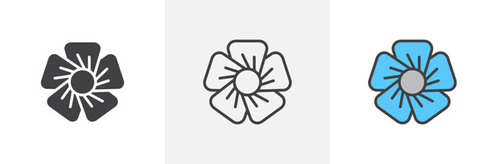 Flax Flower Isolated Line Icon Style Design. Simple Vector Illustration