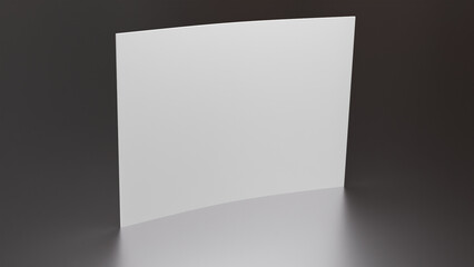 blank white paper poster or banner design 3d mockup, paper or card for business document mockup, 3d render