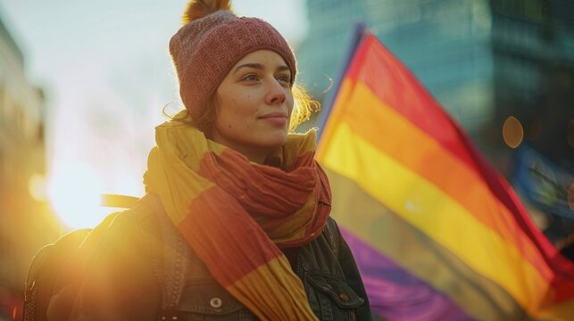 In a peaceful protest, a non-binary individual stands up for justice and equality for all marginalized communities