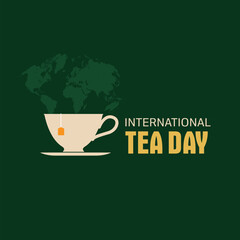 International Tea Day Vector Illustration. International Tea Day themes design concept with flat style vector illustration. Suitable for greeting card, poster and banner. Suitable for business asset.