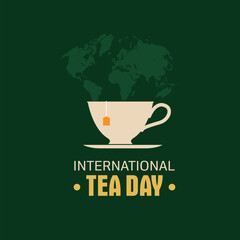 International Tea Day Vector Illustration. International Tea Day themes design concept with flat style vector illustration. Suitable for greeting card, poster and banner. Suitable for business asset.