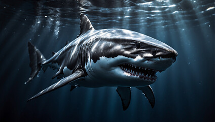 A detailed Great White Shark