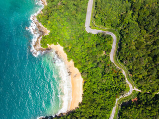 Top view Sea Shore at Phuket Thailand beautiful seacoast and open sea in summer season, Nature environment and Travel background © Panya