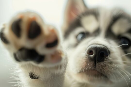 Close-Up of a Dogs Paw With Blurry Background. Generative AI