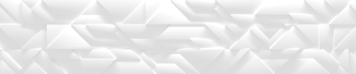 Wide White Futuristic Background ( Website header ) (3d illustration