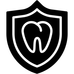 shield vector  flat filled icons  illustration of dentist 