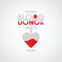 National blood donor month vector illustration.  National blood donor month themes design concept with flat style vector illustration. Suitable for greeting card, poster and banner. 