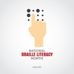 National Braille Literacy Month Vector Illustration.  Braille Literacy Month themes design concept with flat style vector illustration. Suitable for greeting card, poster and banner. 