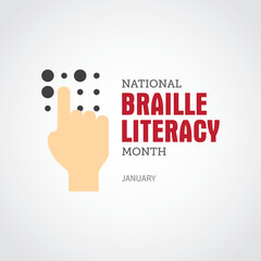 National Braille Literacy Month Vector Illustration.  Braille Literacy Month themes design concept with flat style vector illustration. Suitable for greeting card, poster and banner. 
