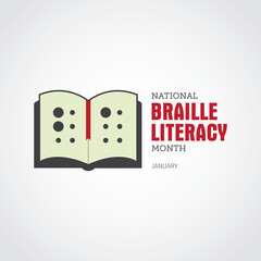 National Braille Literacy Month Vector Illustration.  Braille Literacy Month themes design concept with flat style vector illustration. Suitable for greeting card, poster and banner. 