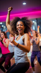Energizing Group Aerobics Class - Diversity, Fitness Goals and a Healthy Lifestyle!