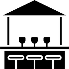 beach bar  vector icon design for web and business