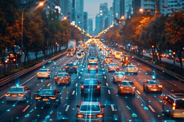 Autonomous transportation systems for reducing traffic congestion - obrazy, fototapety, plakaty