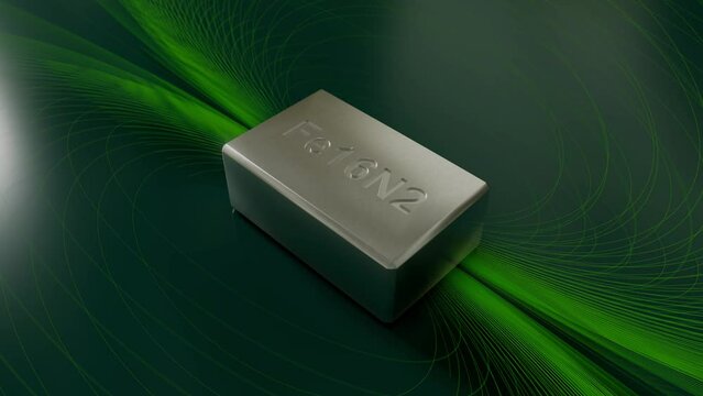 Eco-friendly magnet technology using iron nitrite for sustainability.