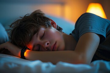 Wearable Sleep Trackers monitoring sleep patterns for better rest - obrazy, fototapety, plakaty