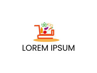 Fototapeta premium Organic food labels. Natural meal fresh products logo. Ecology farm bio food vector premium badges stock illustration, line icon, illustration.