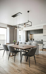 Fototapeta premium 3d render of a contemporary living room interior