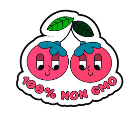 Emblem for gmo free production or healthy meal
