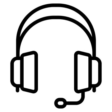 recommend clip art: Customer service or customer support headset or headphones flat vector icon for apps and websites