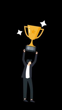 businessman achievement winner, transperancy background