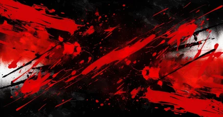 Foto op Plexiglas explosive red on black art background © StraSyP BG