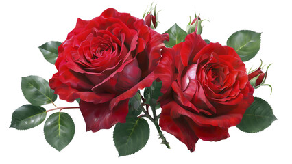 red roses isolated on transparent background