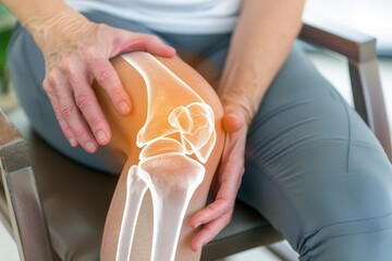 Orthopedic consultation with a focus on knee joint health Displaying an x-ray in a clinical setting to assess and diagnose conditions