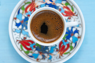 Turkish Coffee (Turk Kahvesi) and Colorful Turkish Delights Photo, Uskudar Istanbul, Turkiye (Turkey)