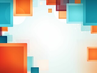 Colored Abstract Squares Background with White Empty Copy Space. Generative AI