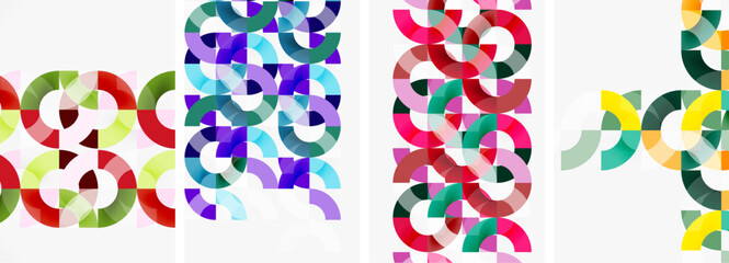 Set of circle lines poster backgrounds. Vector illustration For Wallpaper, Banner, Background, Card, Book Illustration, landing page