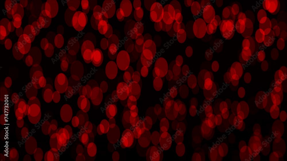 Poster animation of bokeh with increased height of red colored circles