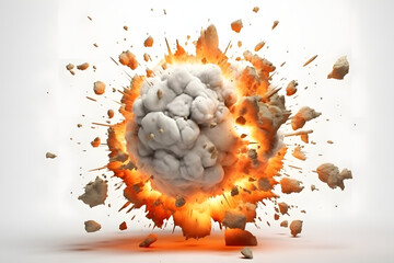 3d rendering explosion bomb