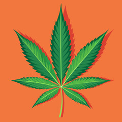 Cannabis Marijauna Leaf background illustration 