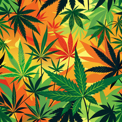 Cannabis Marijauna Leaf background illustration 