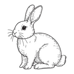 Line art of rabbit vector