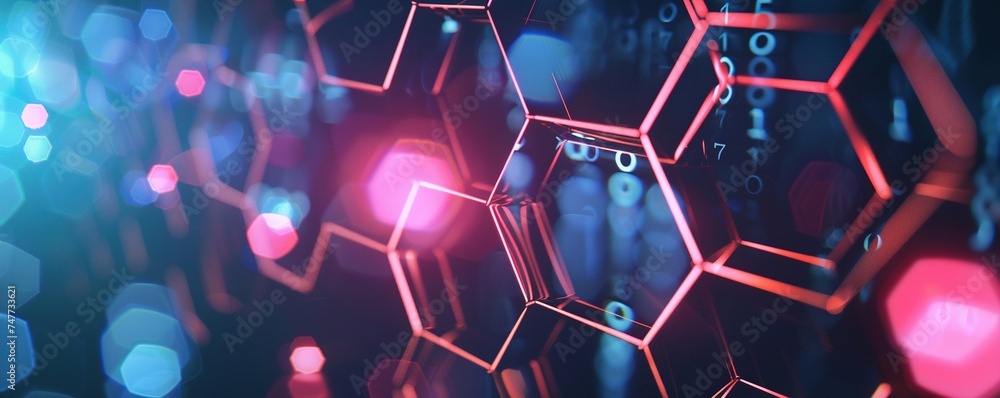 Poster digital hexagon abstract background