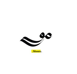 Arabic Calligraphy Name. Term is (Moore) with white background