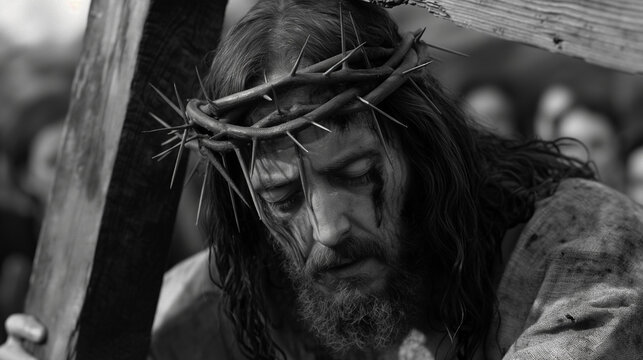 Jesus Carries the Cross: Powerful Image of Faith, Sacrifice, and Unwavering Determination
