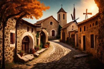 Fototapeta premium old street in the old town