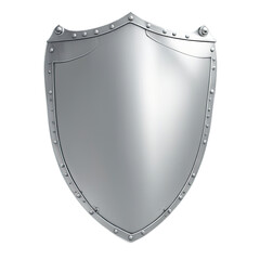 An iron shield on a white background