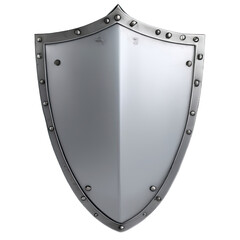 An iron shield on a white background