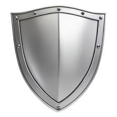An iron shield on a white background
