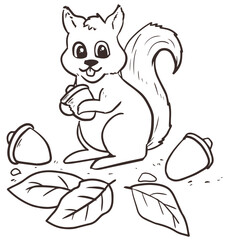 Printable Squirrel Coloring