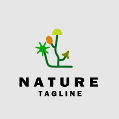 Nature leaf tree growth logo icon design template, garden, park. Editable vector design.