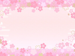 Obraz na płótnie Canvas 和風の桜の壁紙①ピンク横