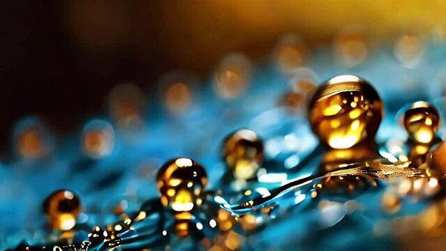 Closeup macro image of water drops. Abstract background