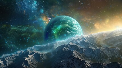 abstract earth blue background full of technology