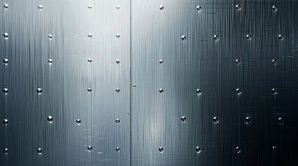 Metal plate with rivets. Abstract silver background for design.