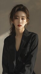 beautiful Korean girl worker